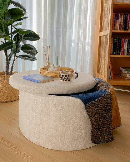 Yuvarlak Sandıklı Puf Ve Orta Sehpa.