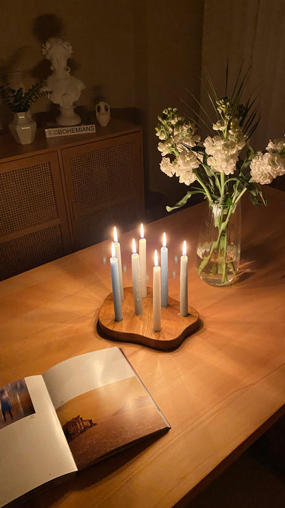 Asimetrik Ahşap Mumluk.