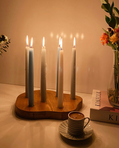 Asimetrik Ahşap Mumluk.