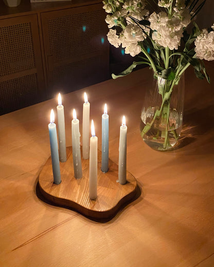 Asimetrik Ahşap Mumluk.